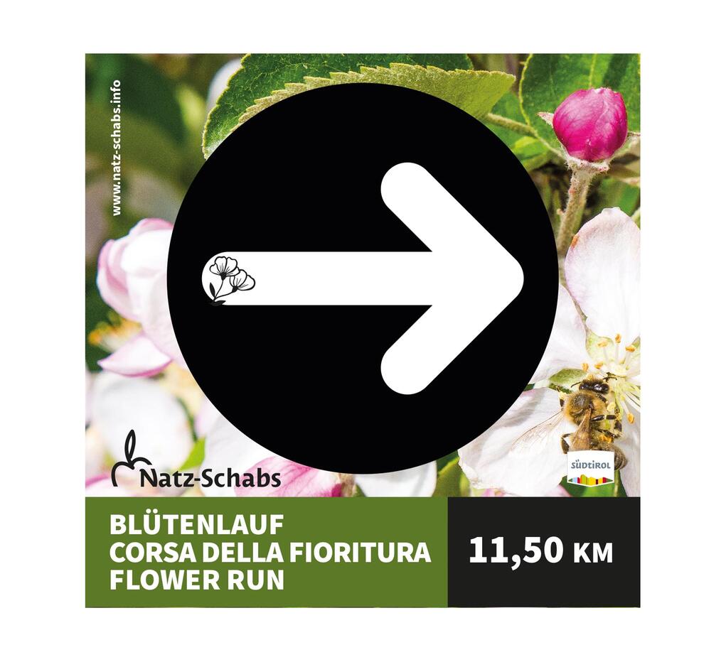 Blütenlauf-Schild
